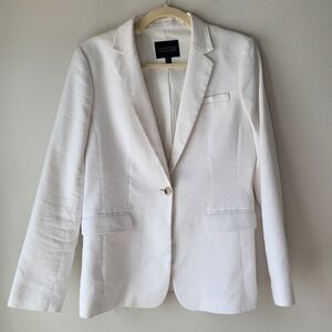 Banana Republic Cream Linen Cotton Blend Women's Blazer Sz 10